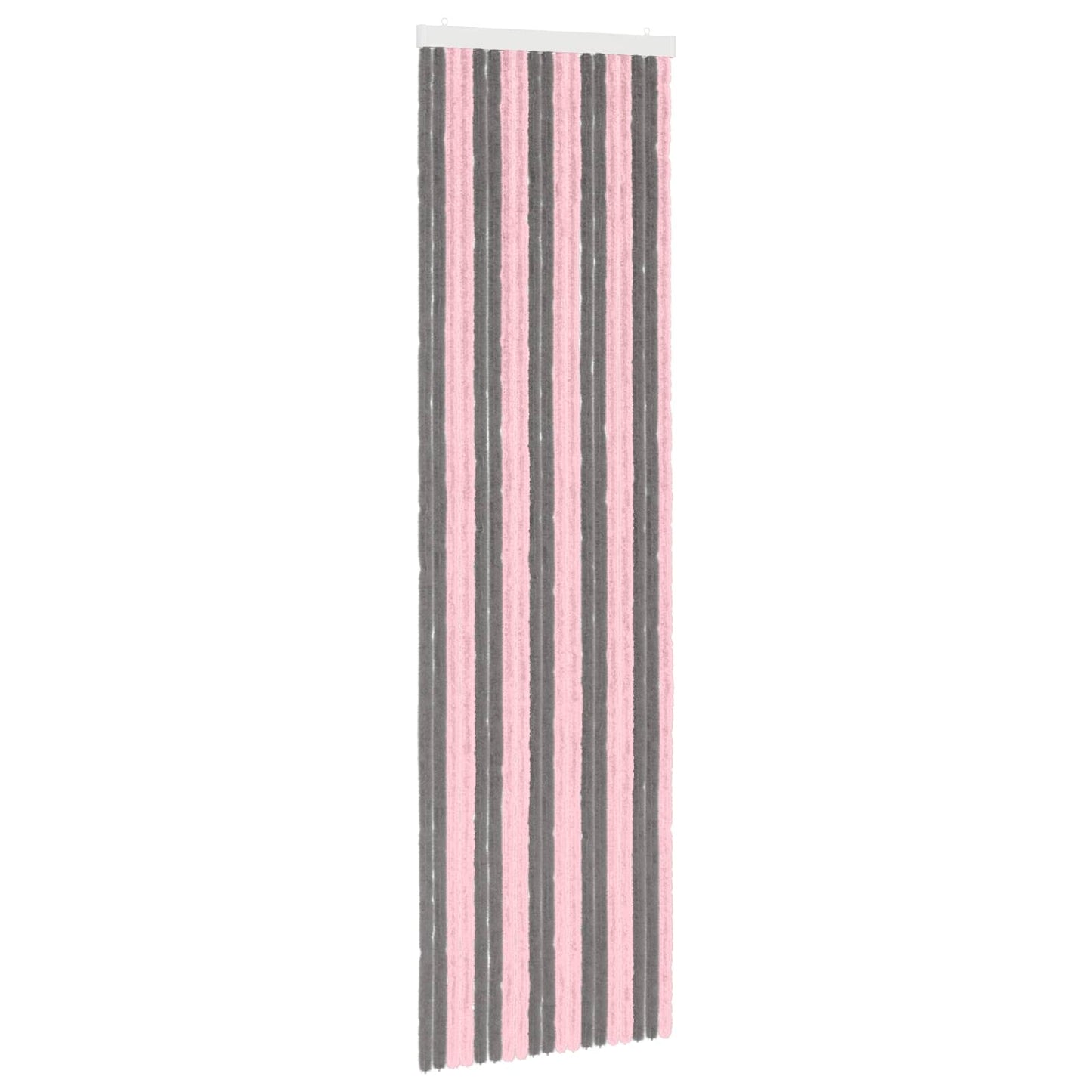 Insektgardin Chenille Sølvgrå og rosa 56 x 200 cm 100% PP