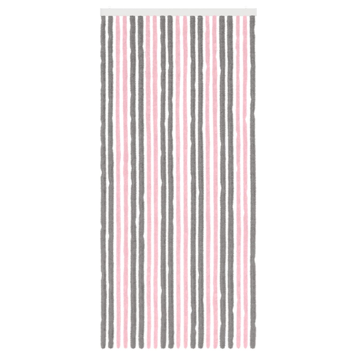 Insektgardin Chenille Sølvgrå og rosa 90 x 200 cm 100% PP