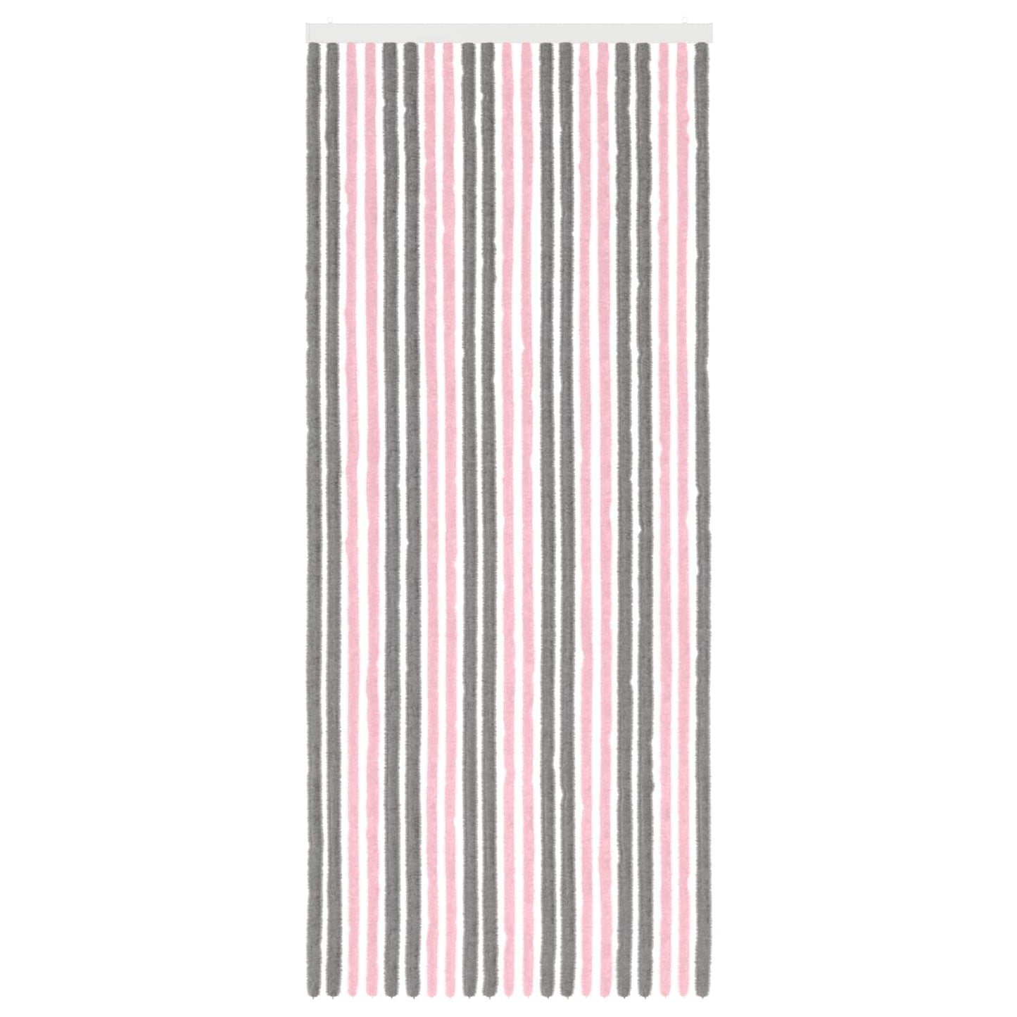 Insektgardin Chenille Sølvgrå og rosa 90 x 220 cm 100% PP