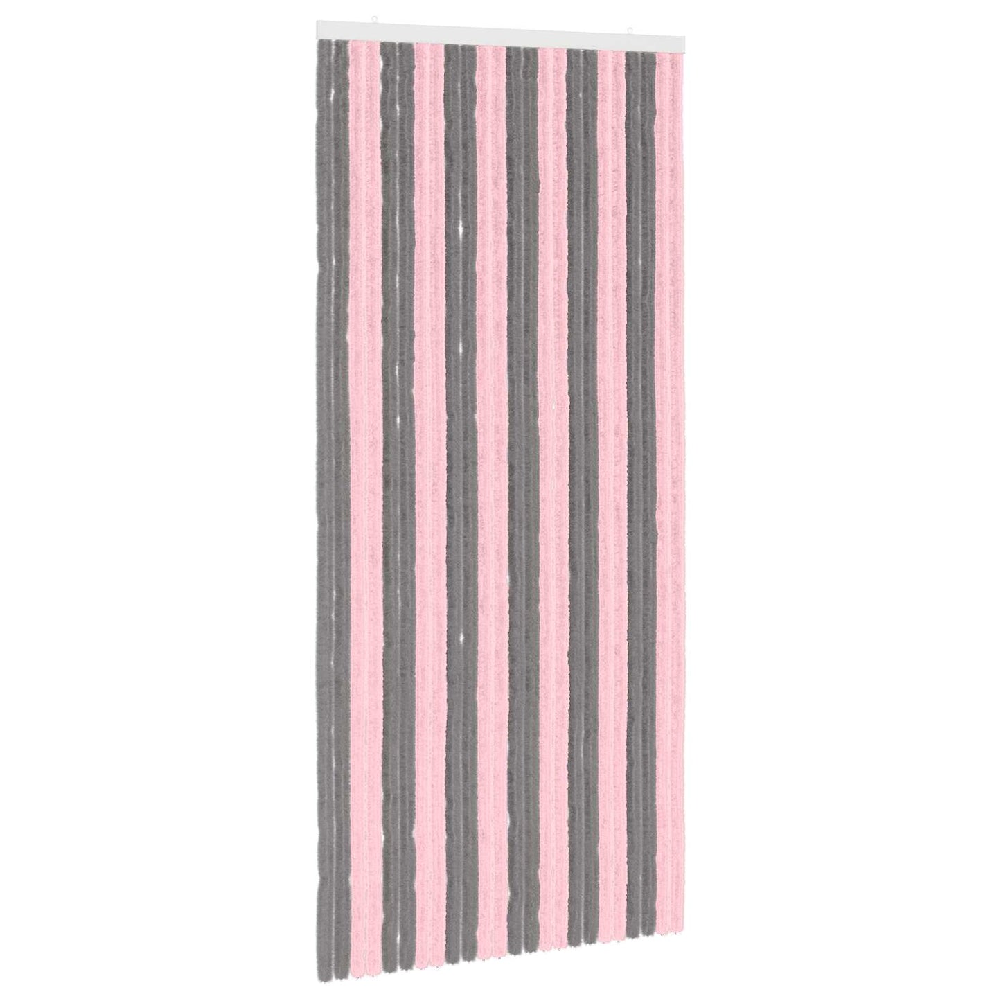 Insektgardin Chenille Sølvgrå og rosa 100 x 220 cm 100% PP