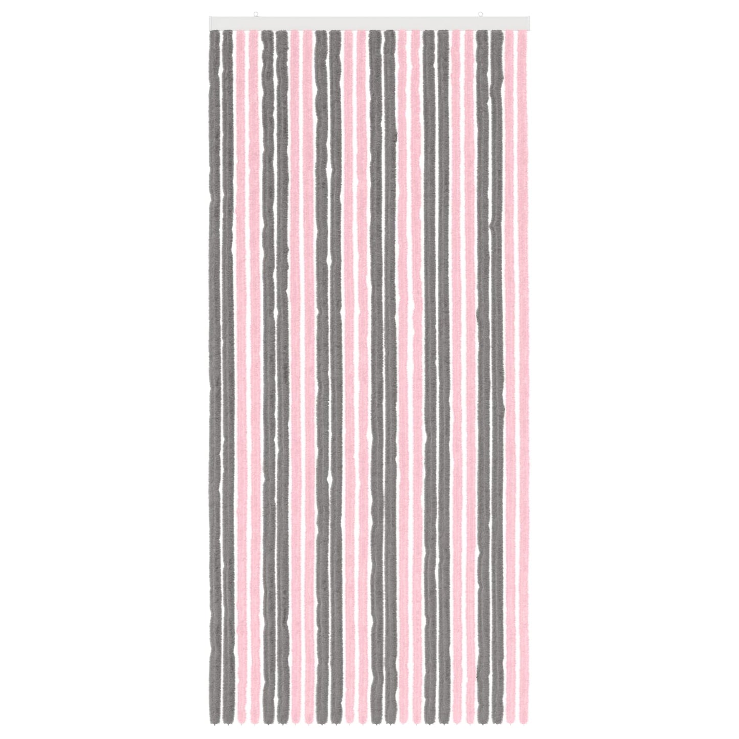 Insektgardin Chenille Sølvgrå og rosa 100 x 220 cm 100% PP