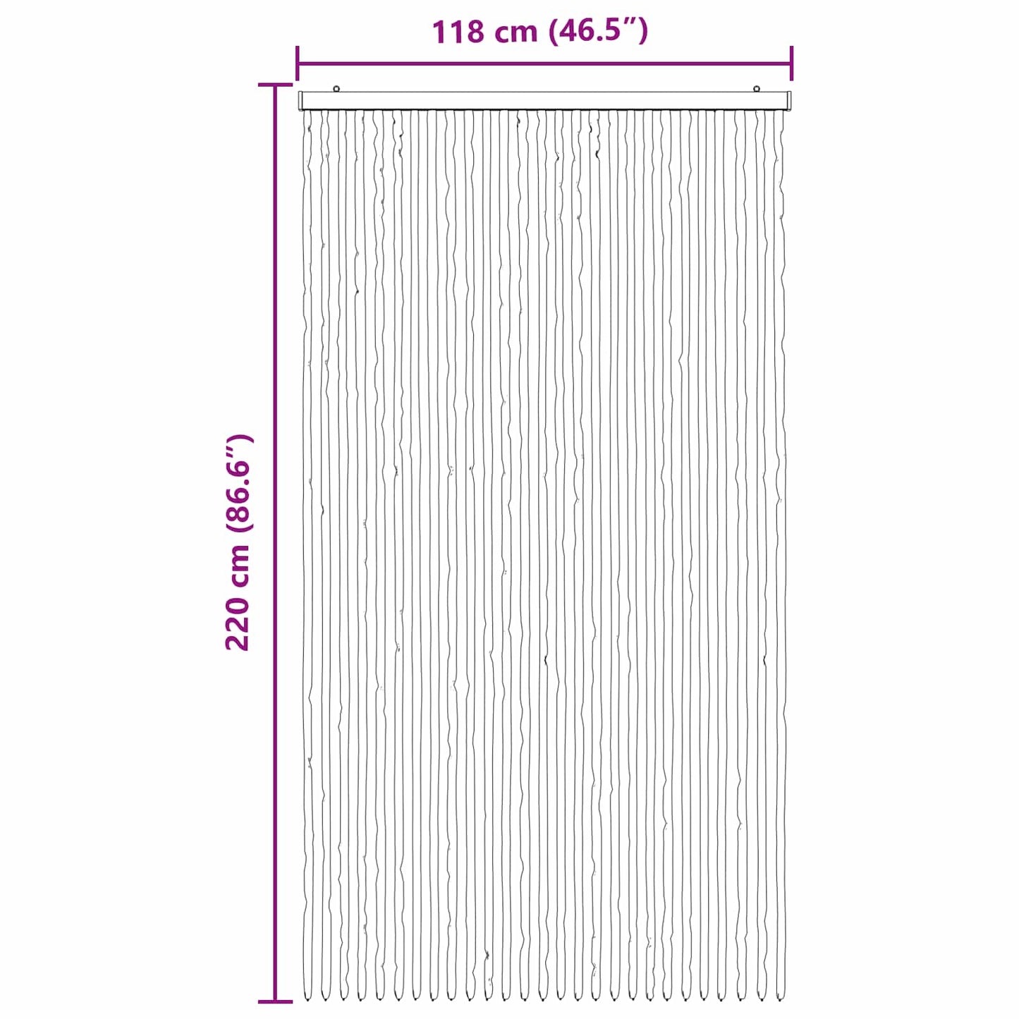 Insektgardin Chenille Sølvgrå og rosa 118 x 220 cm 100% PP