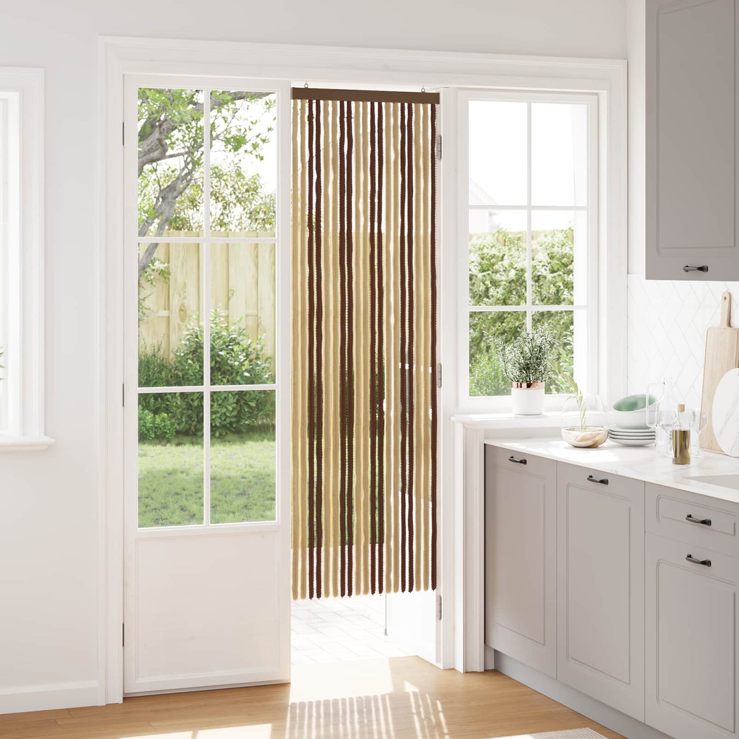 Insektgardin Chenille Brun og Beige 56 x 185 cm 100% PP