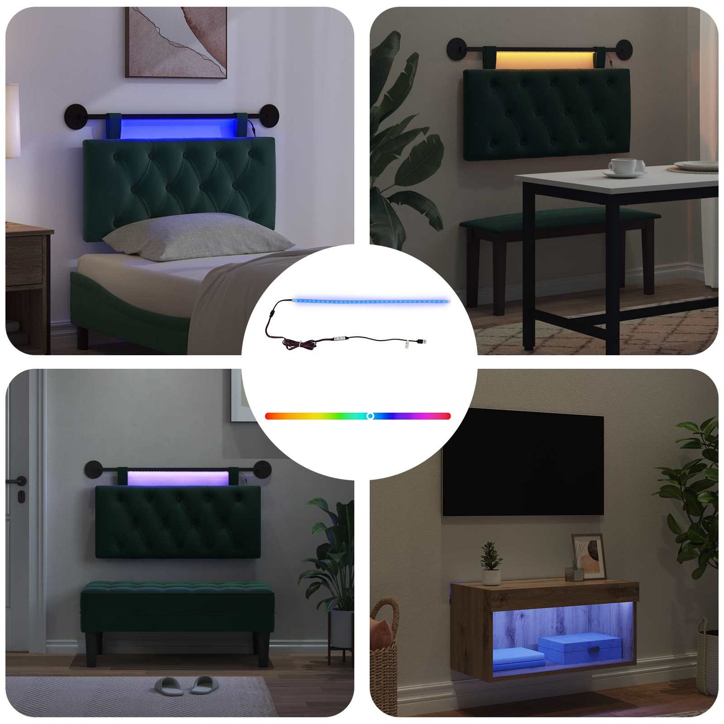 LED Stripe 55 cm Flerfarget PVC