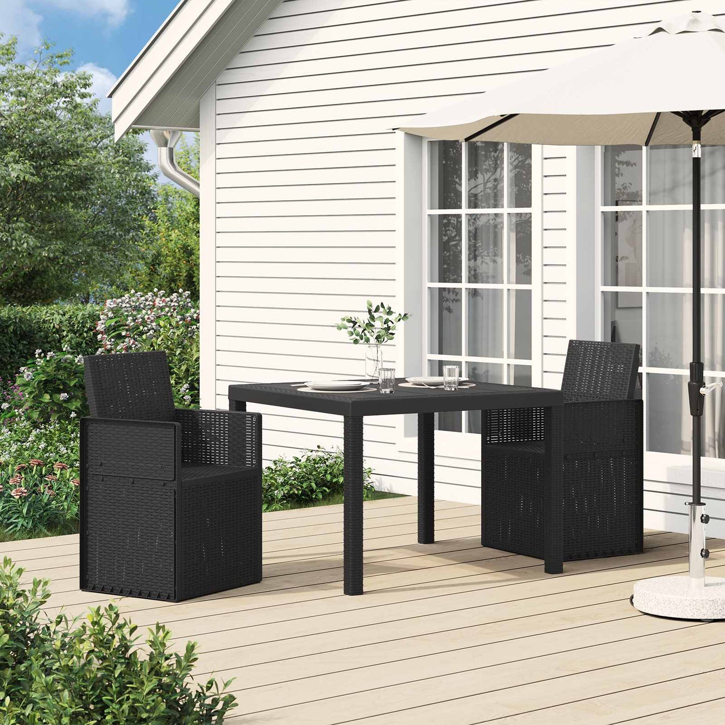 Hage Spise Stoler 2 pcs Antrasitt 53 x 47 x 88,5 cm PP