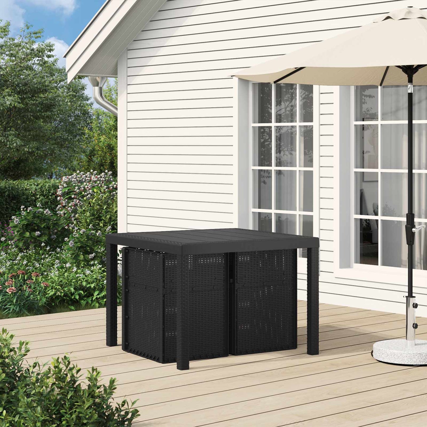 Hage Spise Stoler 2 pcs Antrasitt 53 x 47 x 88,5 cm PP