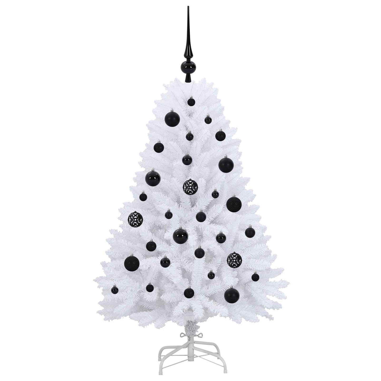 Kunstig sammensatt juletre med 150 LED Hvit 120 cm PVC og Stål