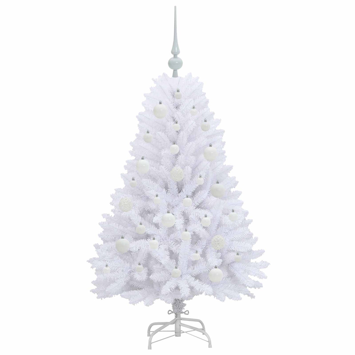 Kunstig sammensatt juletre med 150 LED Hvit 120 cm PVC og Stål