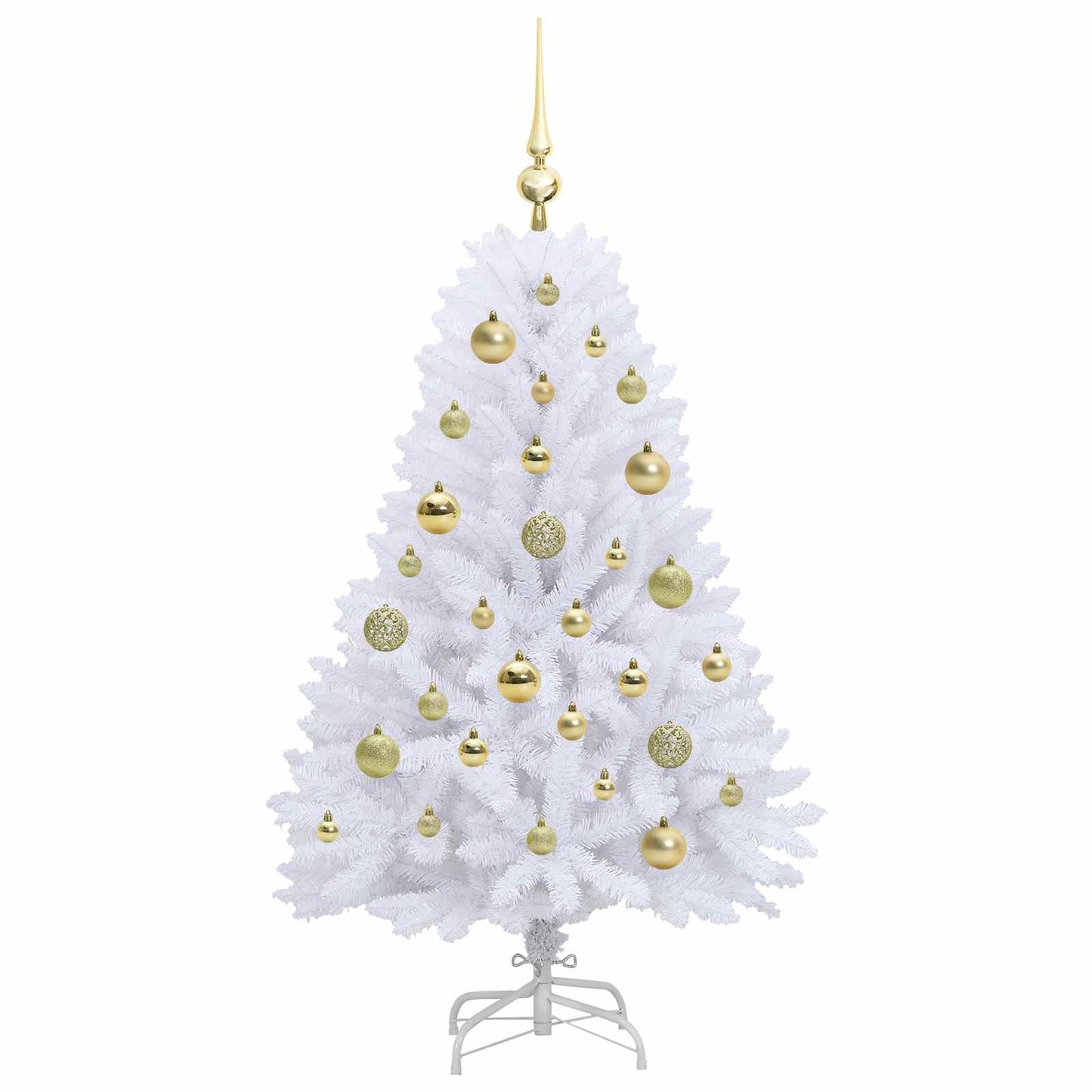 Kunstig sammensatt juletre med 150 LED Hvit 120 cm PVC og Stål