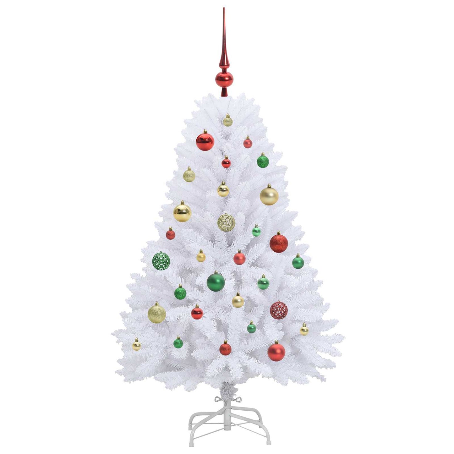 Kunstig sammensatt juletre med 150 LED Hvit 120 cm PVC og Stål