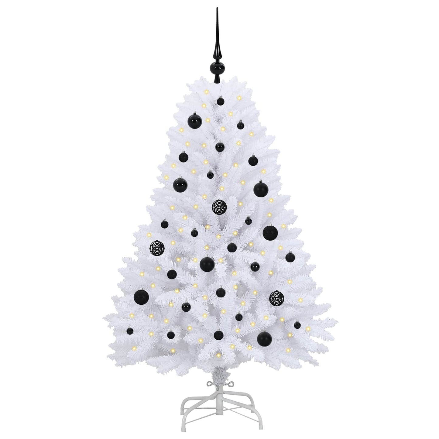 Kunstig sammensatt juletre med 150 LED Hvit 150 cm PVC og Stål