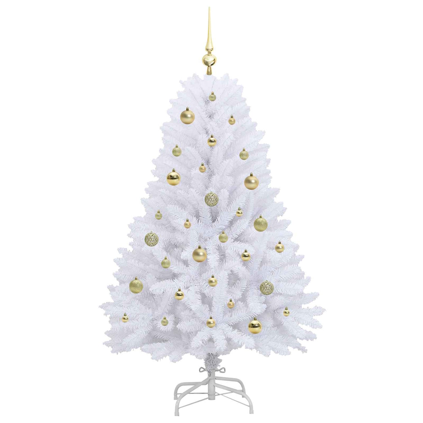 Kunstig sammensatt juletre med 150 LED Hvit 150 cm PVC og Stål