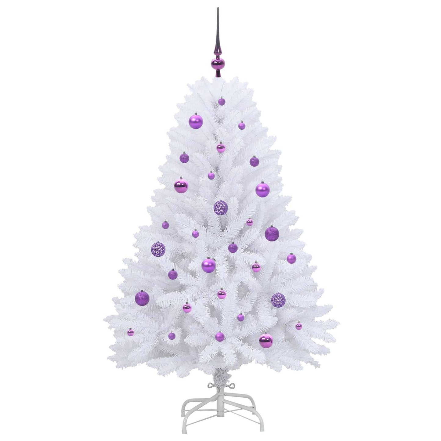 Kunstig sammensatt juletre med 150 LED Hvit 150 cm PVC og Stål