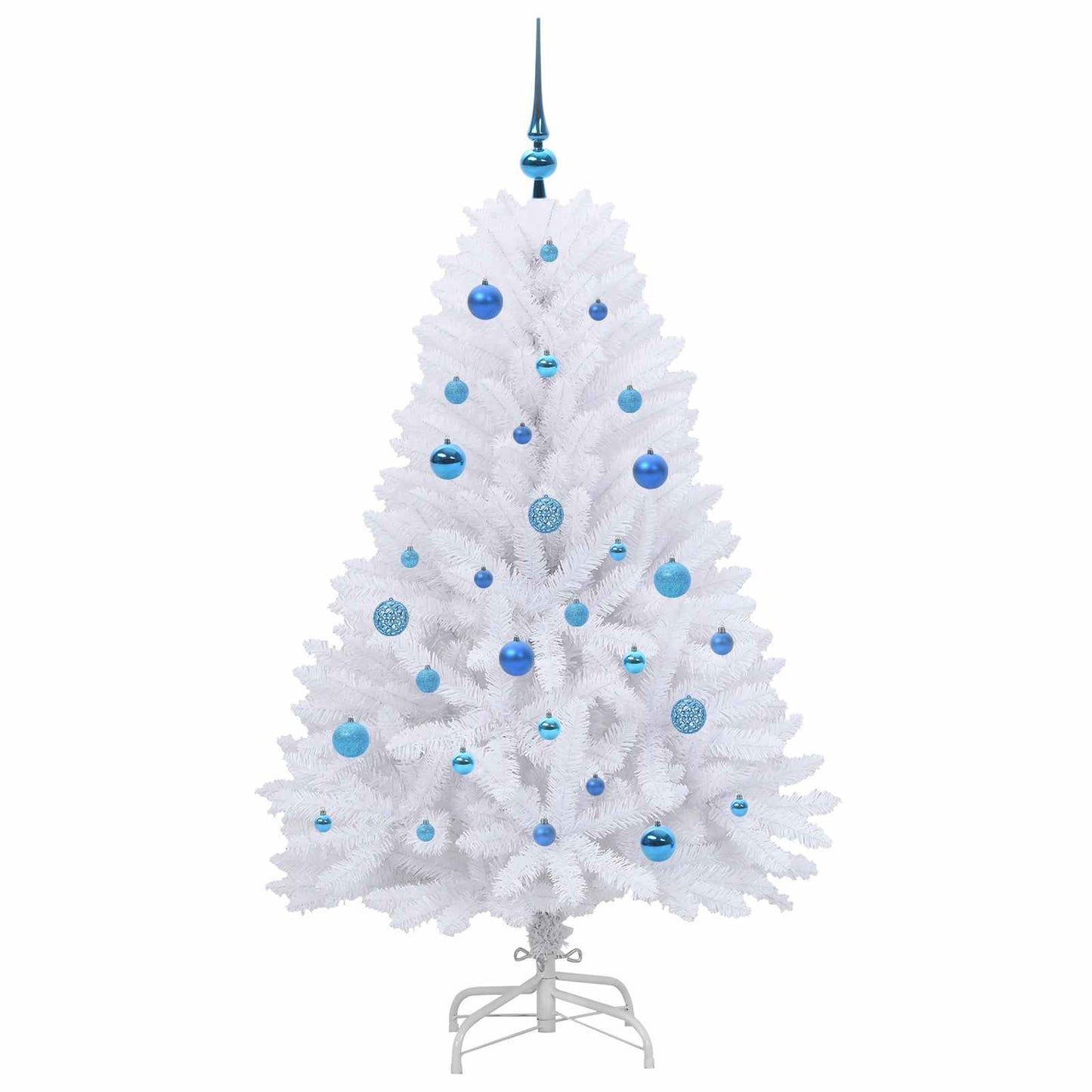 Kunstig sammensatt juletre med 150 LED Hvit 150 cm PVC og Stål