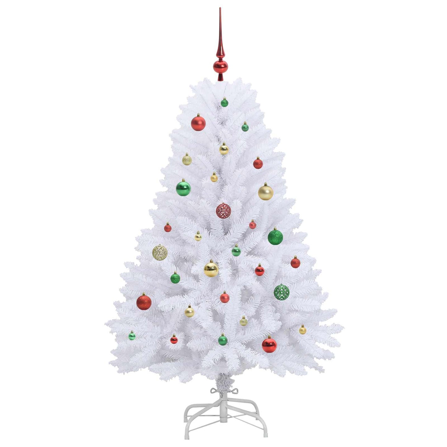 Kunstig sammensatt juletre med 150 LED Hvit 150 cm PVC og Stål