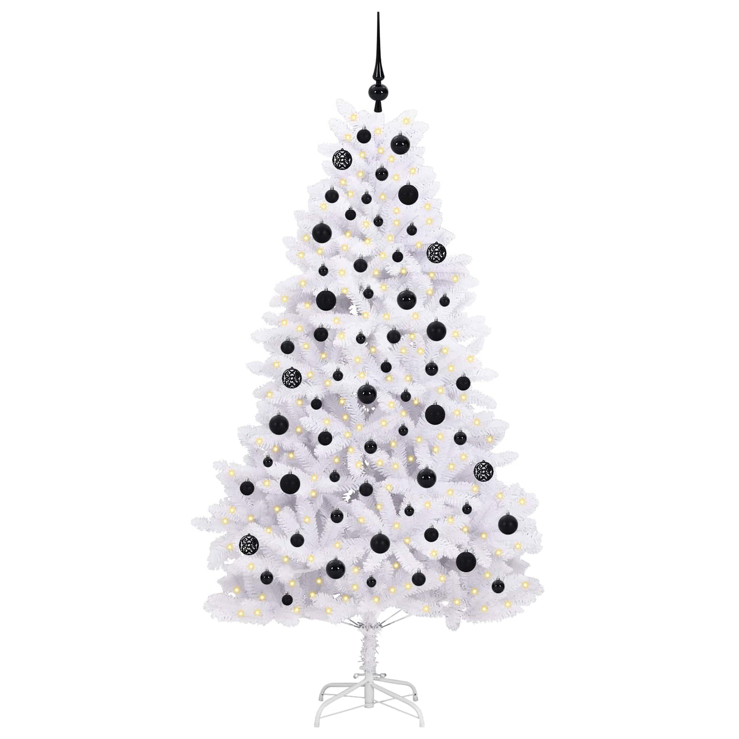 Kunstig sammensatt juletre med 300 LED Hvit 180 cm PVC og stål