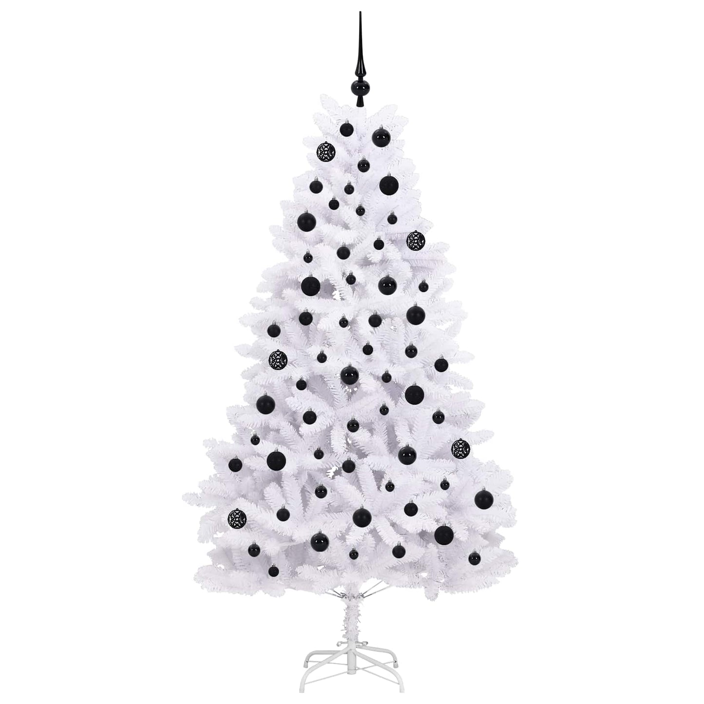 Kunstig sammensatt juletre med 300 LED Hvit 180 cm PVC og stål