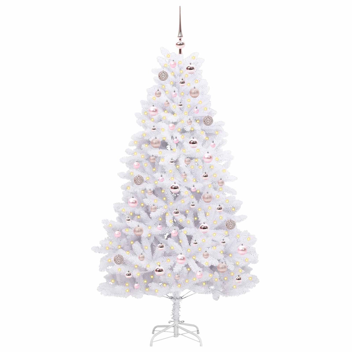 Kunstig sammensatt juletre med 300 LED Hvit 180 cm PVC og stål
