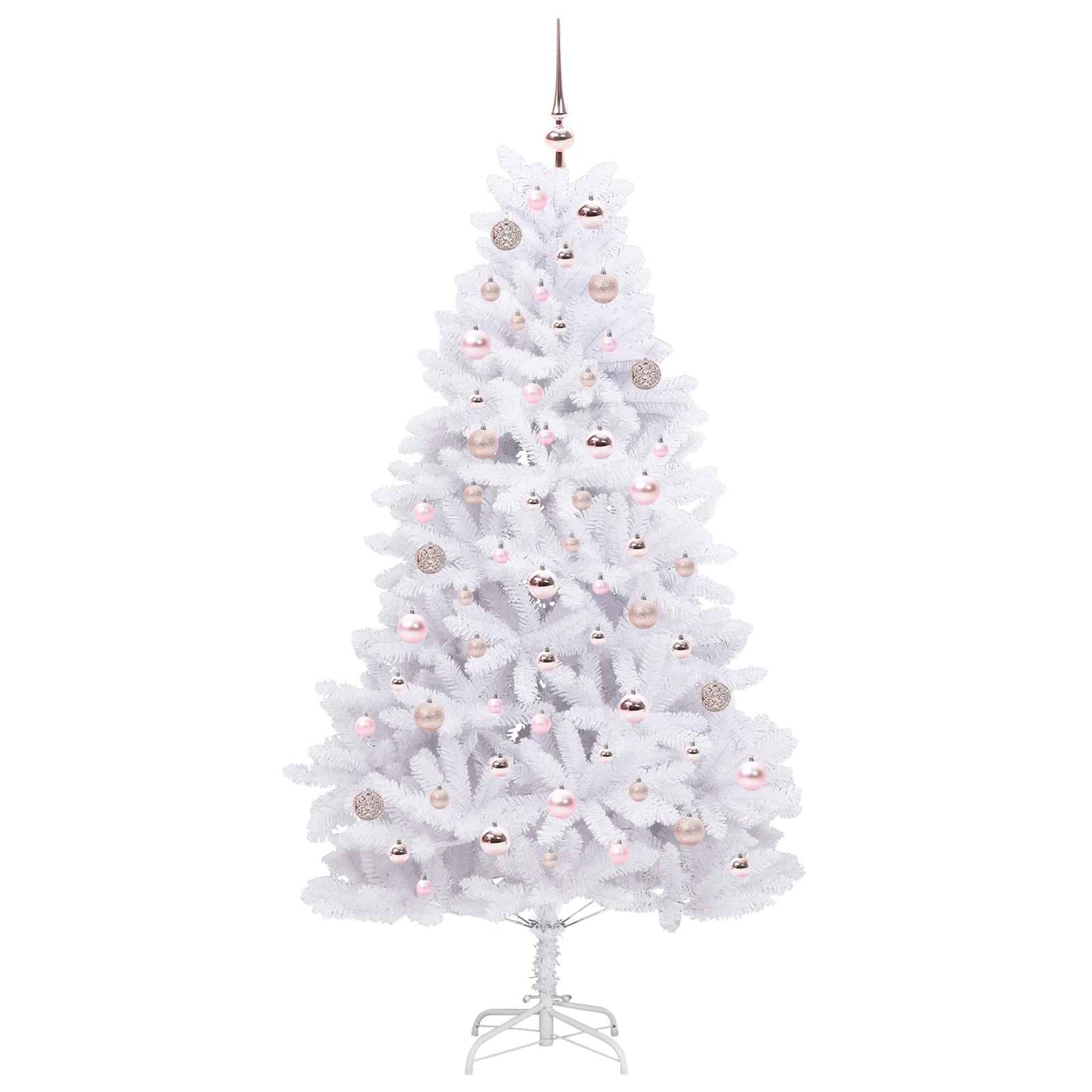 Kunstig sammensatt juletre med 300 LED Hvit 180 cm PVC og stål