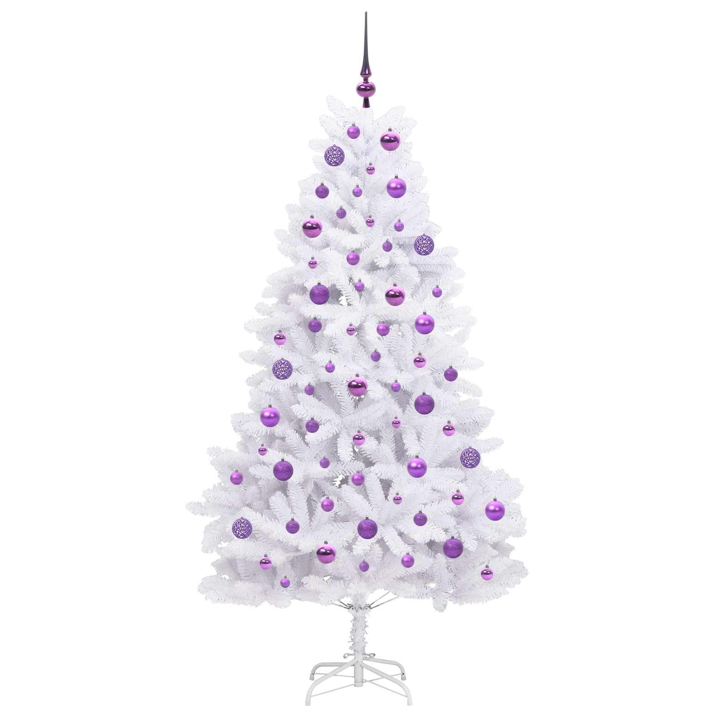 Kunstig sammensatt juletre med 300 LED Hvit 180 cm PVC og stål