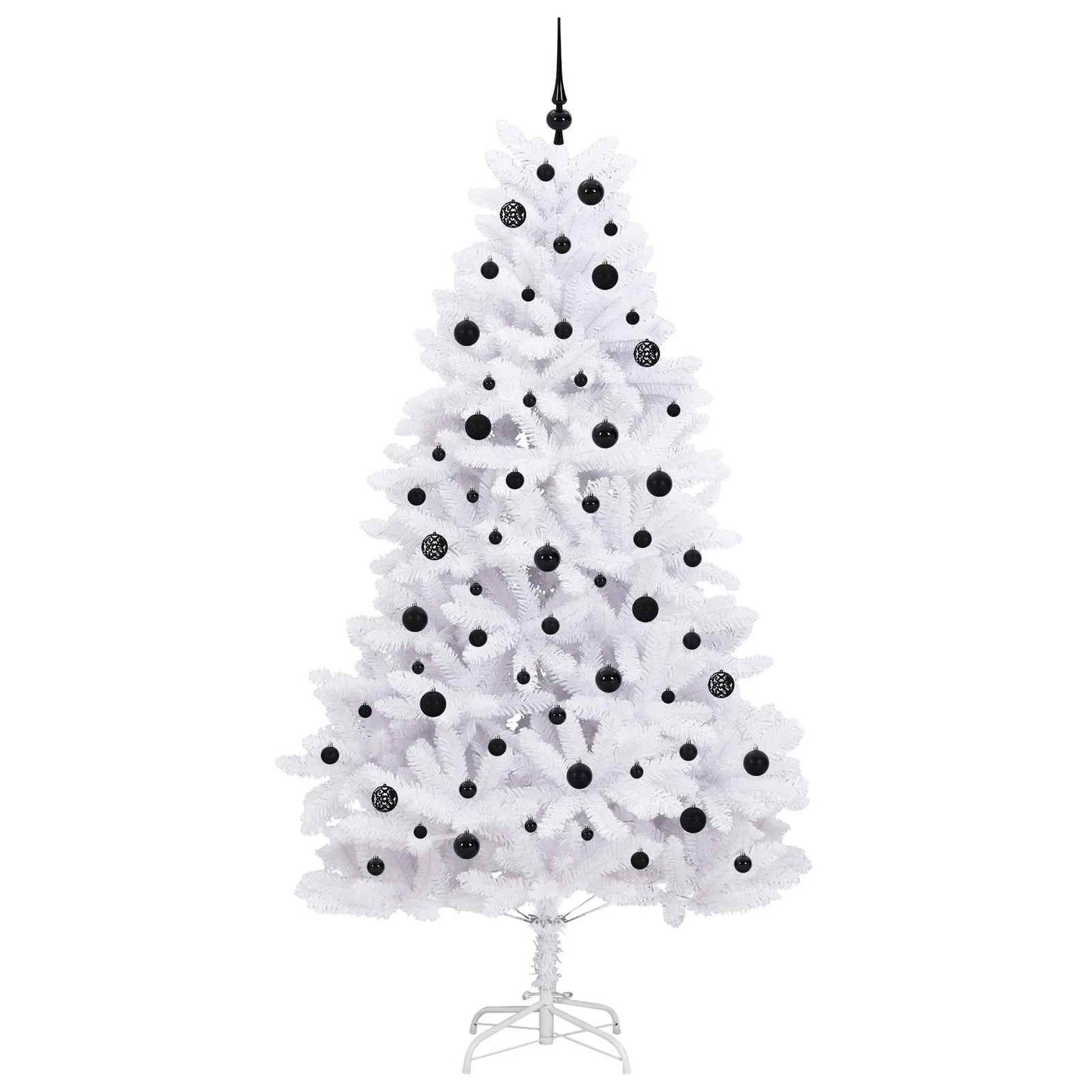 Kunstig sammensatt juletre med 300 LED Hvit 210 cm PVC og stål