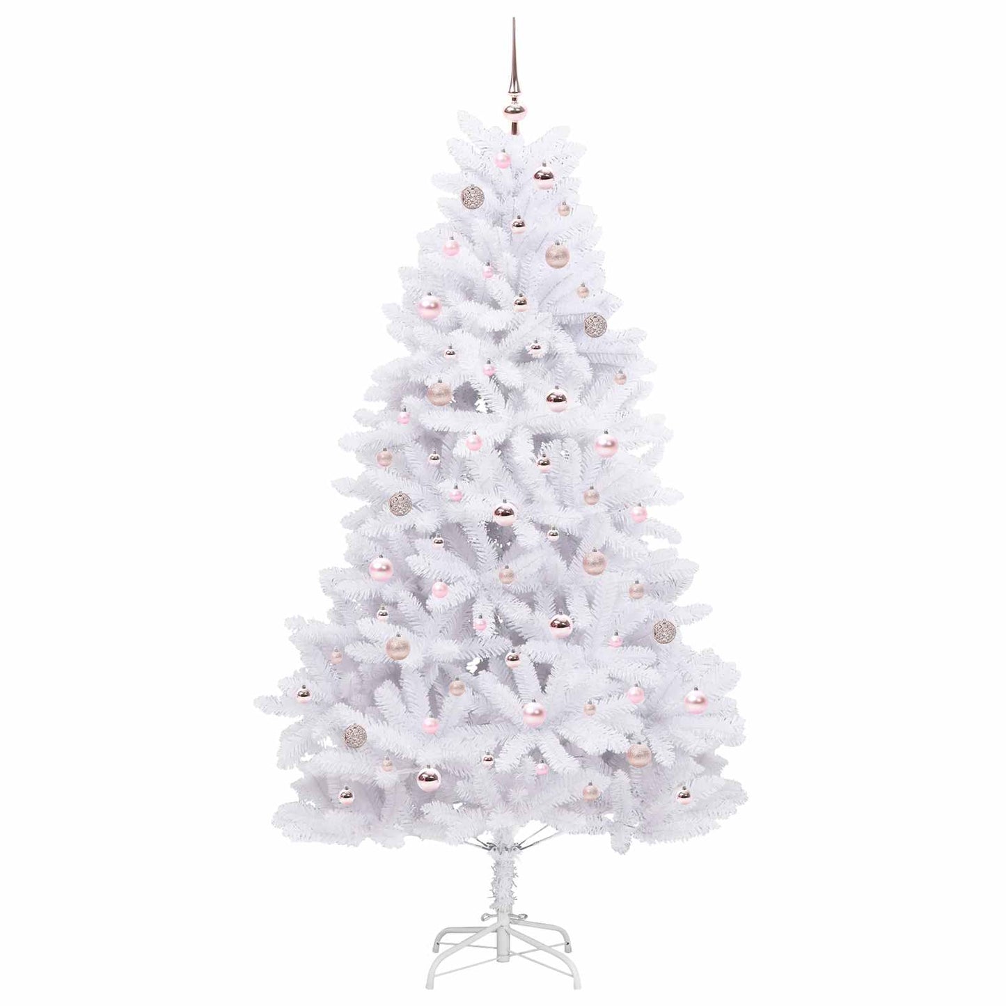 Kunstig sammensatt juletre med 300 LED Hvit 210 cm PVC og stål