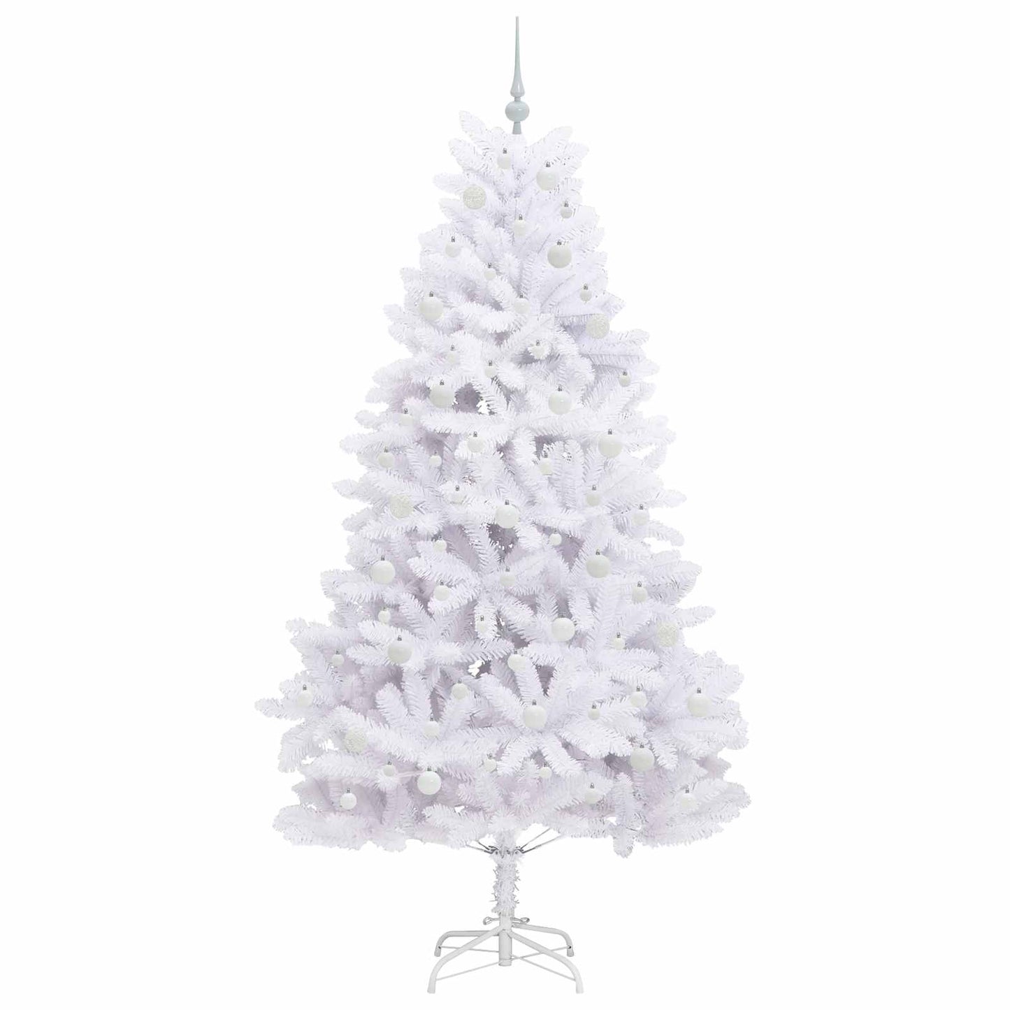 Kunstig sammensatt juletre med 300 LED Hvit 210 cm PVC og stål