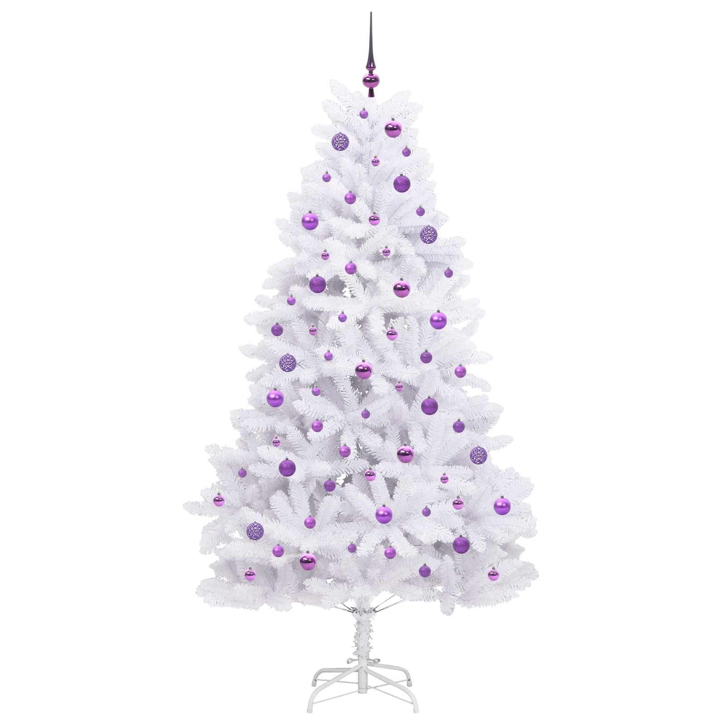 Kunstig sammensatt juletre med 300 LED Hvit 210 cm PVC og stål