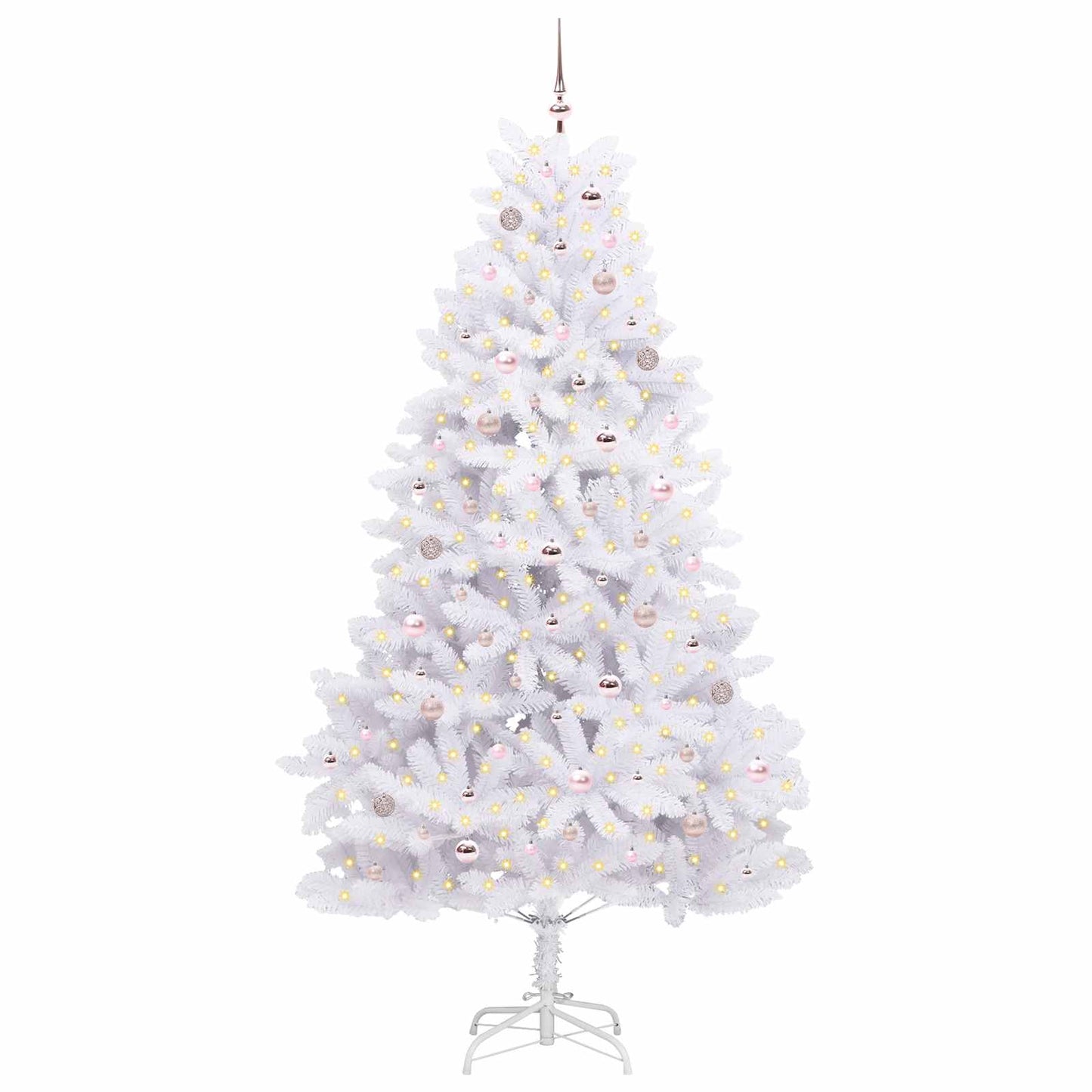 Kunstig sammensatt juletre med 300 LED Hvit 240 cm PVC og stål