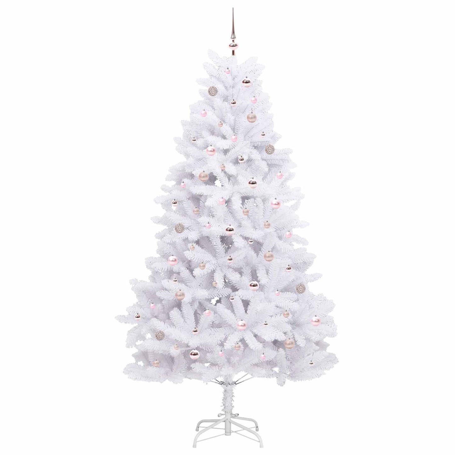 Kunstig sammensatt juletre med 300 LED Hvit 240 cm PVC og stål