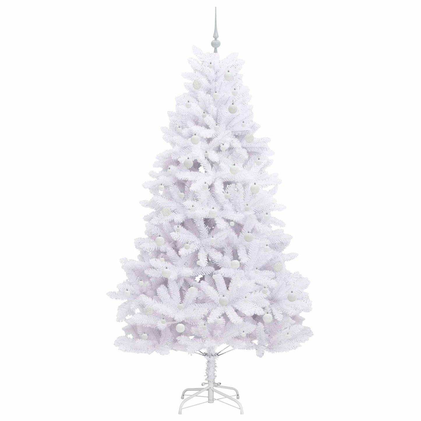 Kunstig sammensatt juletre med 300 LED Hvit 240 cm PVC og stål