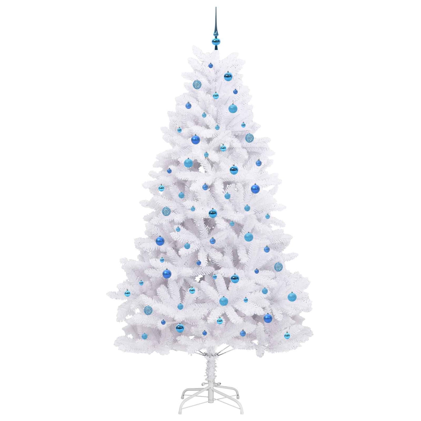 Kunstig sammensatt juletre med 300 LED Hvit 240 cm PVC og stål