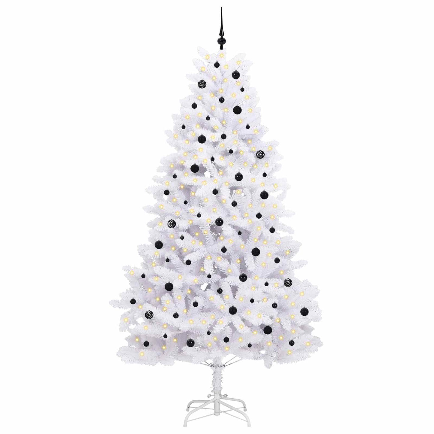 Kunstig sammensatt juletre med 300 LED Hvit 270 cm PVC og stål