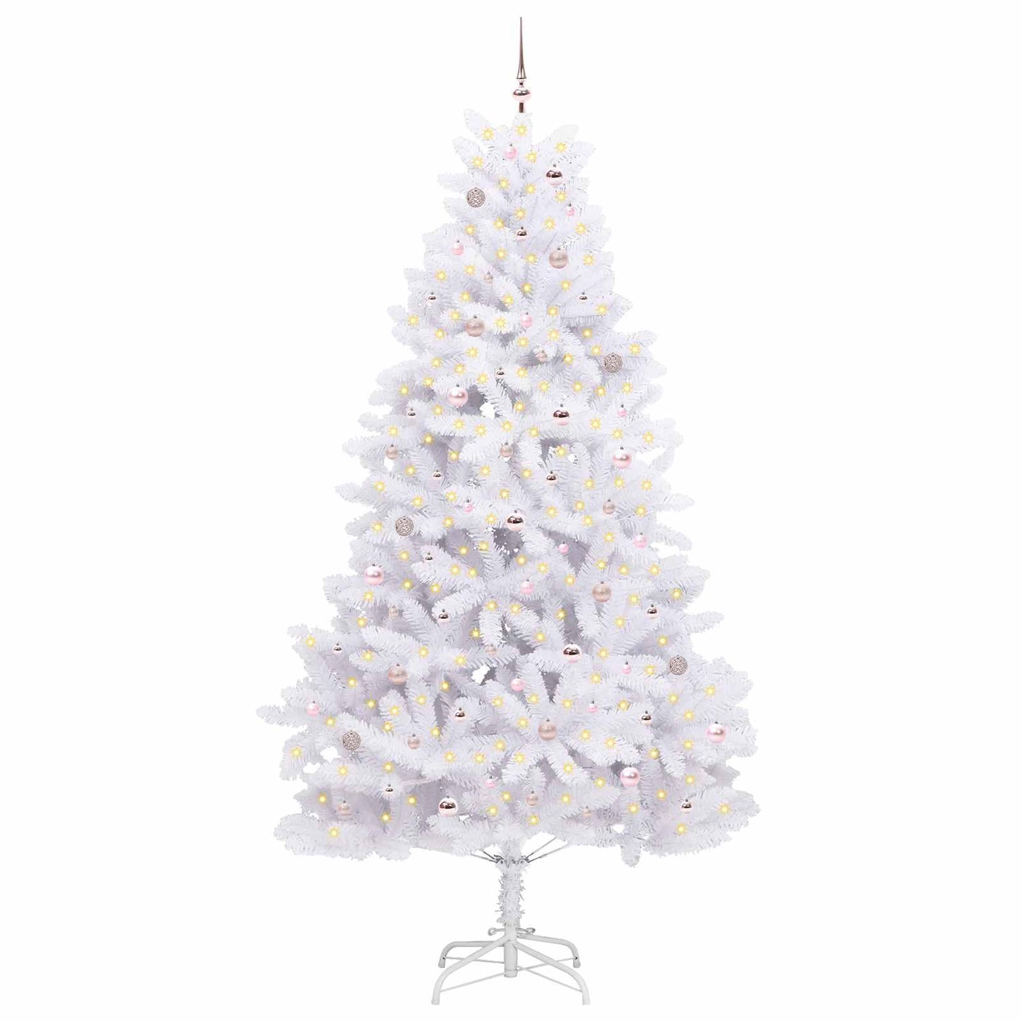 Kunstig sammensatt juletre med 300 LED Hvit 270 cm PVC og stål