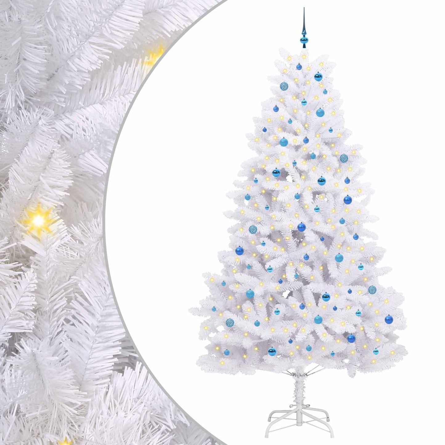 Kunstig sammensatt juletre med 300 LED Hvit 270 cm PVC og stål