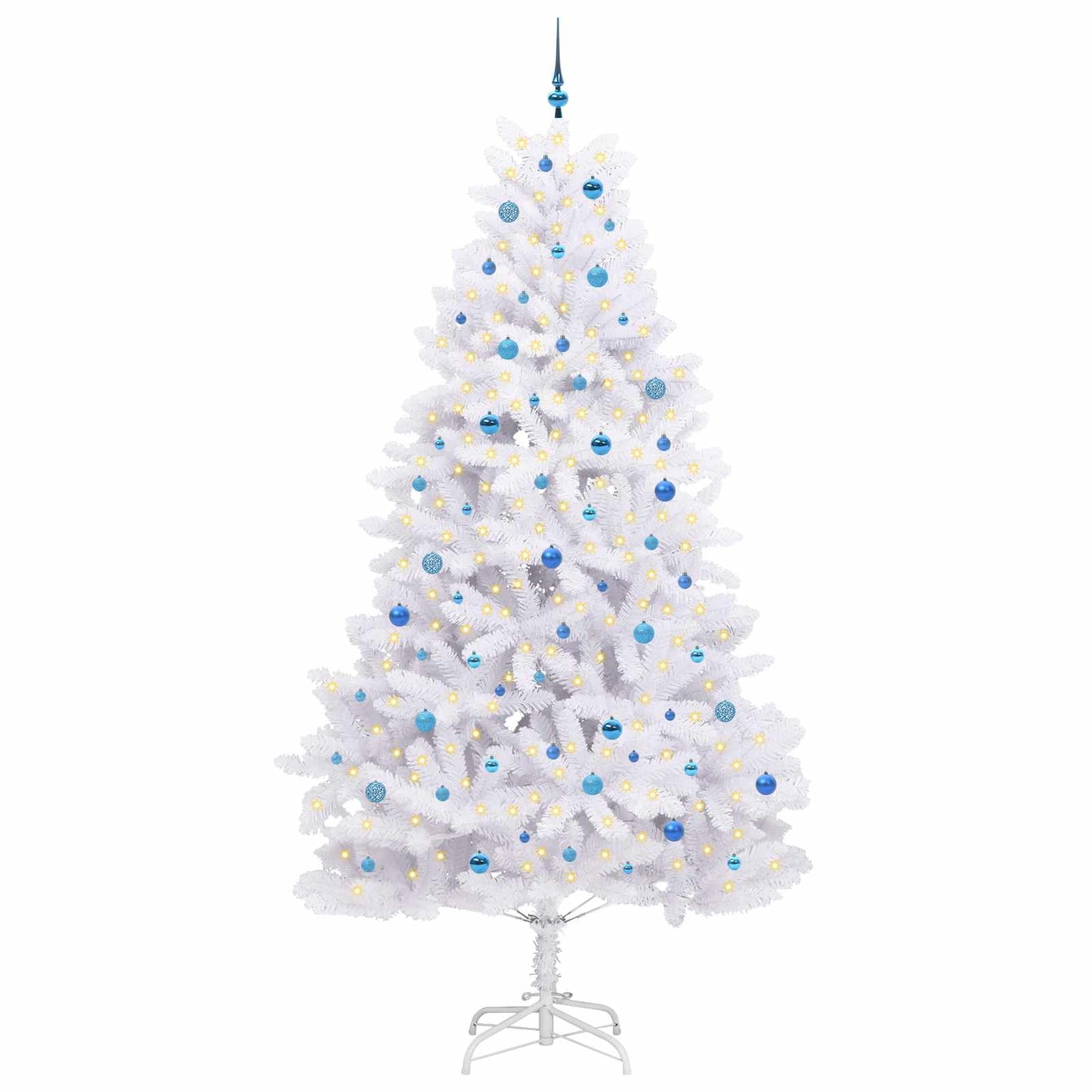 Kunstig sammensatt juletre med 300 LED Hvit 270 cm PVC og stål