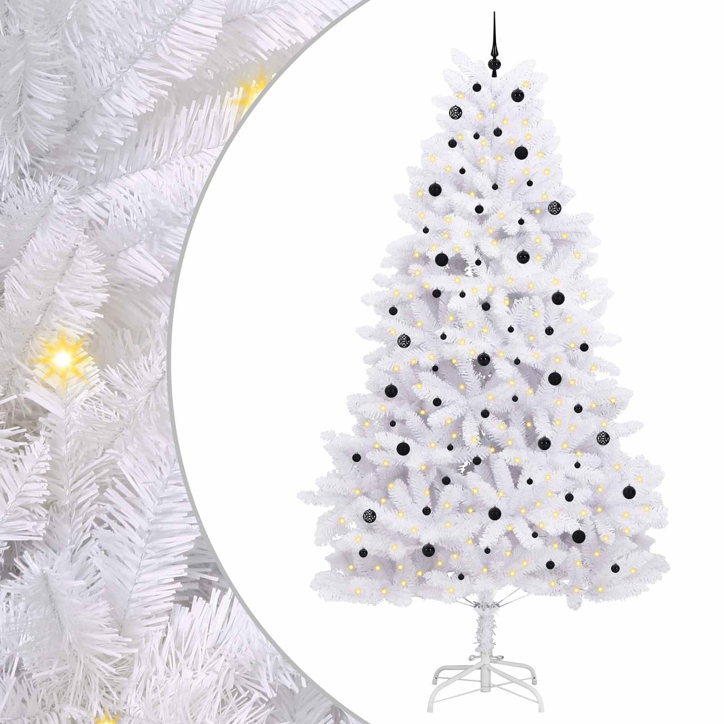 Kunstig sammensatt juletre med 300 LED Hvit 300 cm PVC og stål