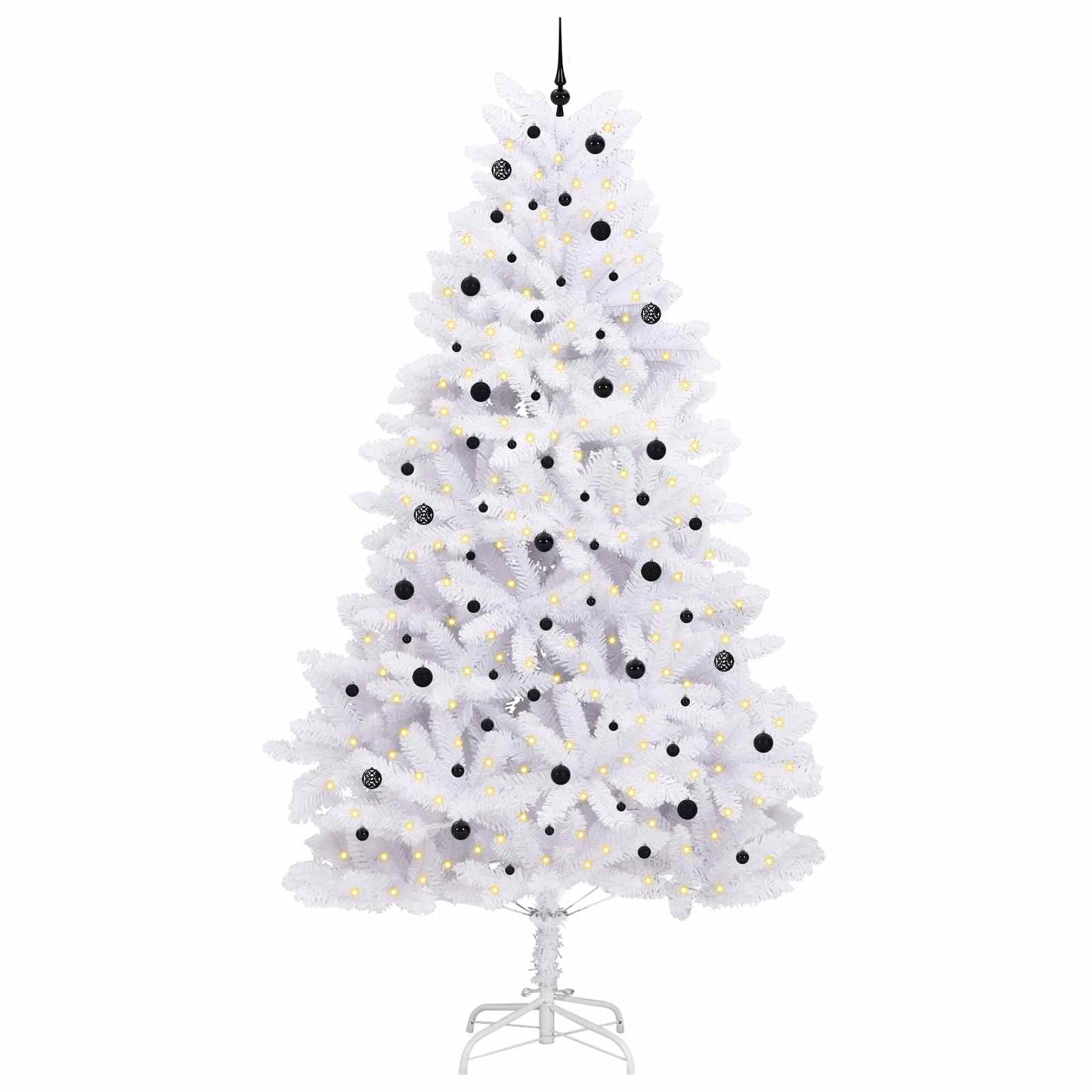 Kunstig sammensatt juletre med 300 LED Hvit 300 cm PVC og stål