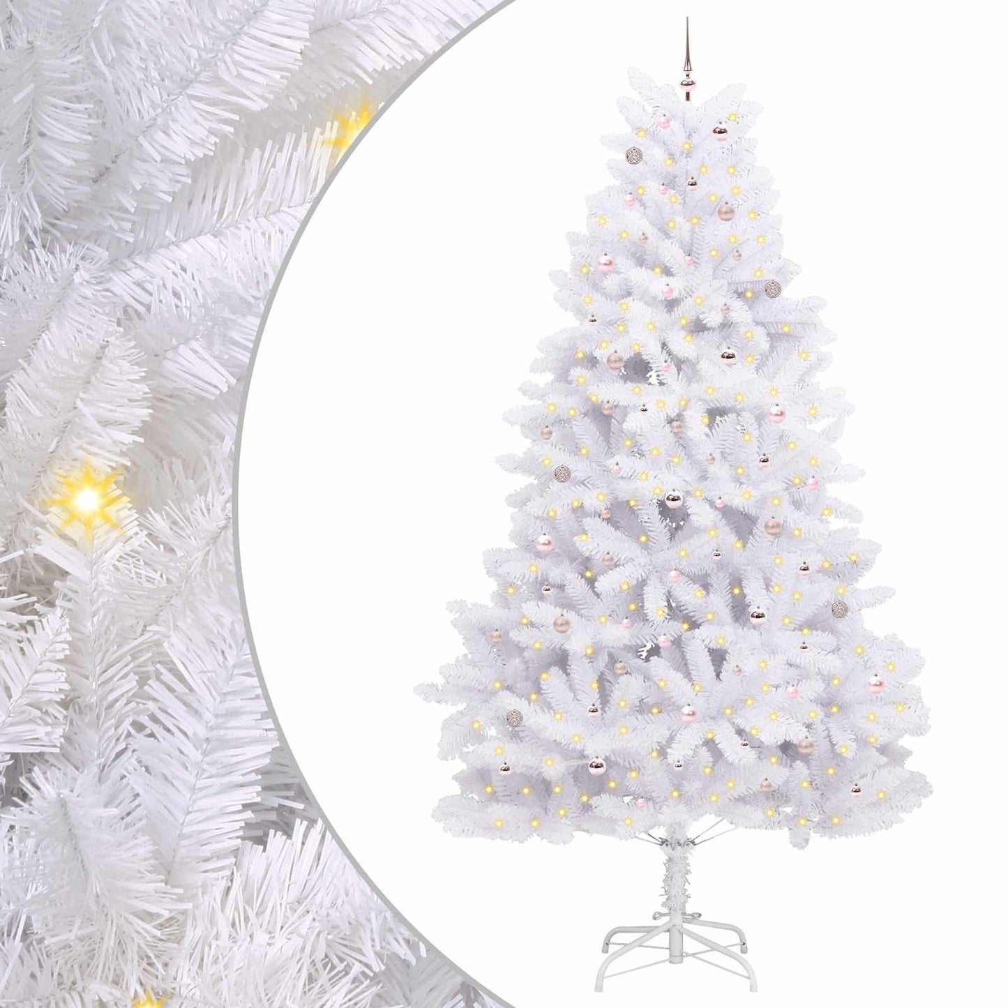 Kunstig sammensatt juletre med 300 LED Hvit 300 cm PVC og stål