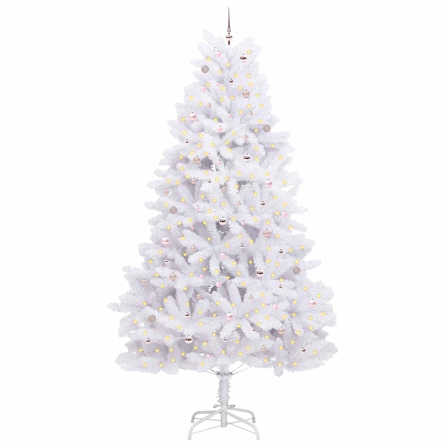 Kunstig sammensatt juletre med 300 LED Hvit 300 cm PVC og stål