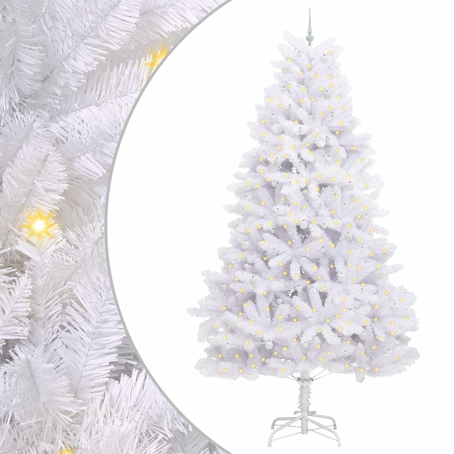 Kunstig sammensatt juletre med 300 LED Hvit 300 cm PVC og stål
