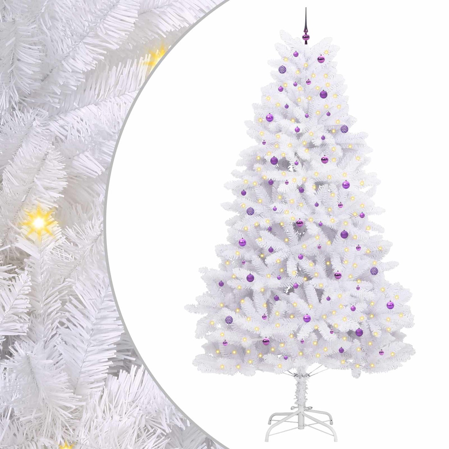 Kunstig sammensatt juletre med 300 LED Hvit 300 cm PVC og stål