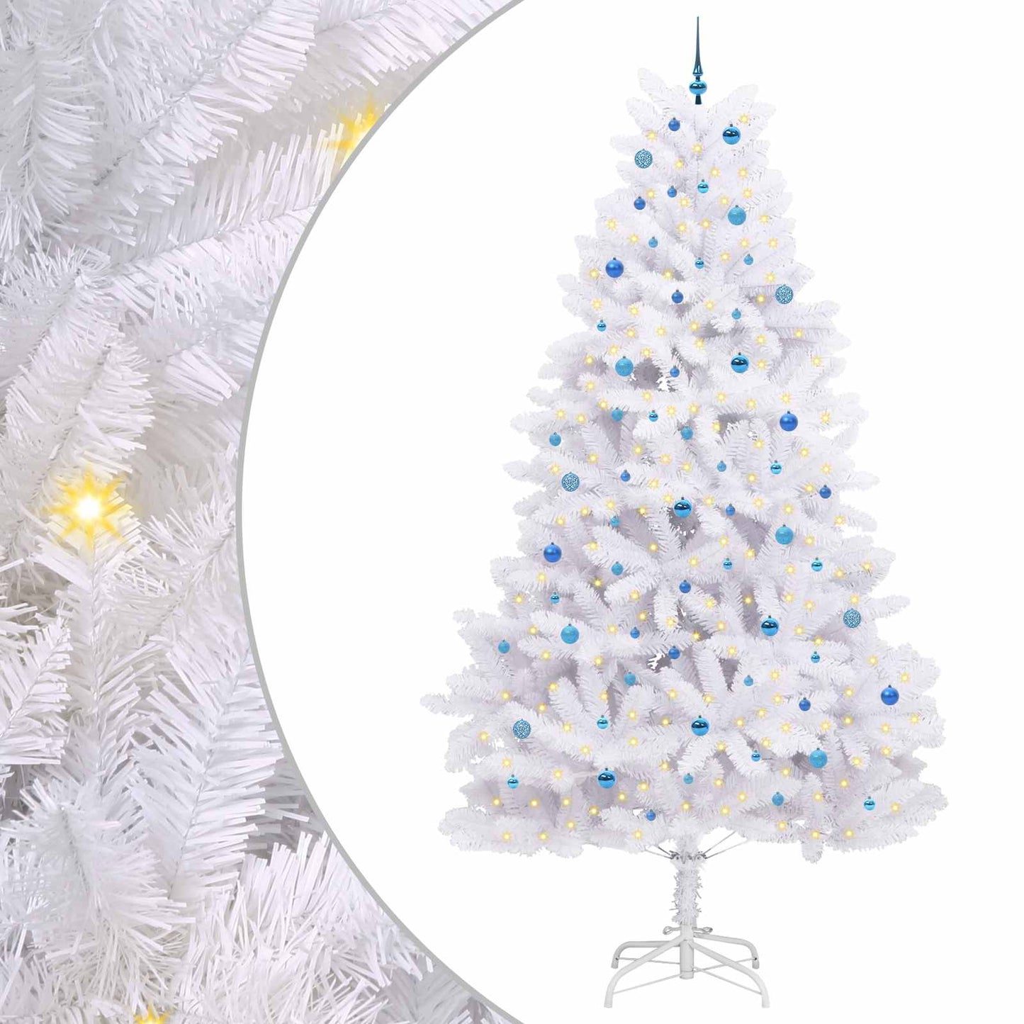 Kunstig sammensatt juletre med 300 LED Hvit 300 cm PVC og stål