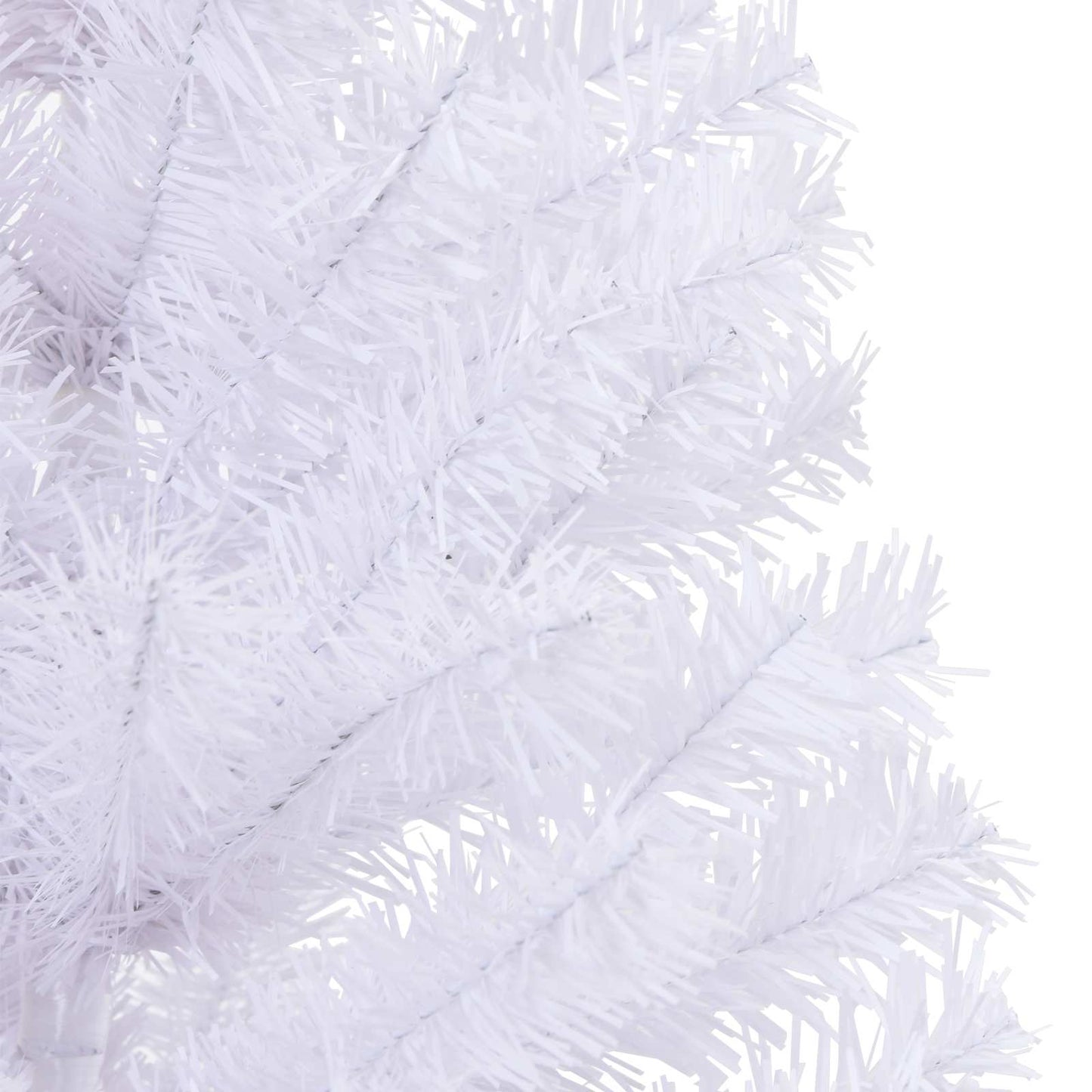 Kunstig juletre med 150 LED med stativ Hvit 150 cm PVC og Stål