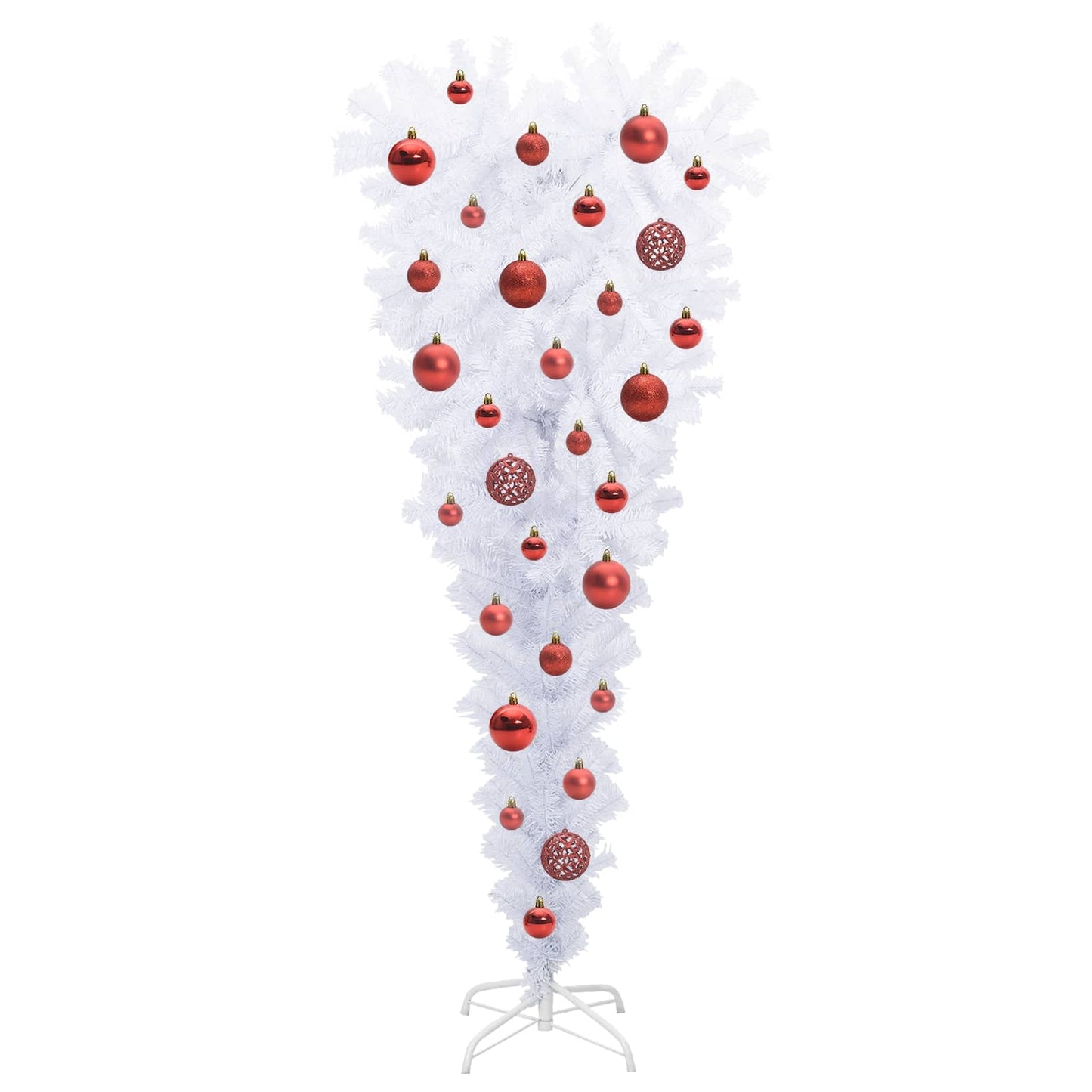 Kunstig juletre med 150 LED med stativ Hvit 120 cm PVC og Stål