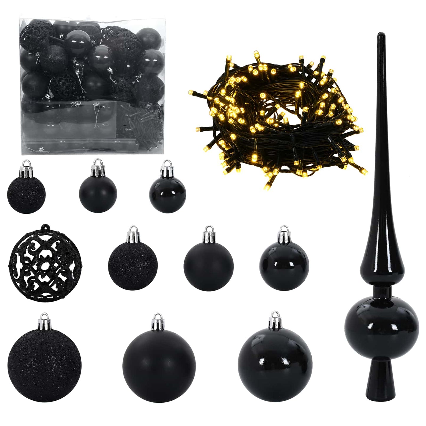 Kunstig juletre med 300 LED med stativ Hvit 210 cm PVC og stål