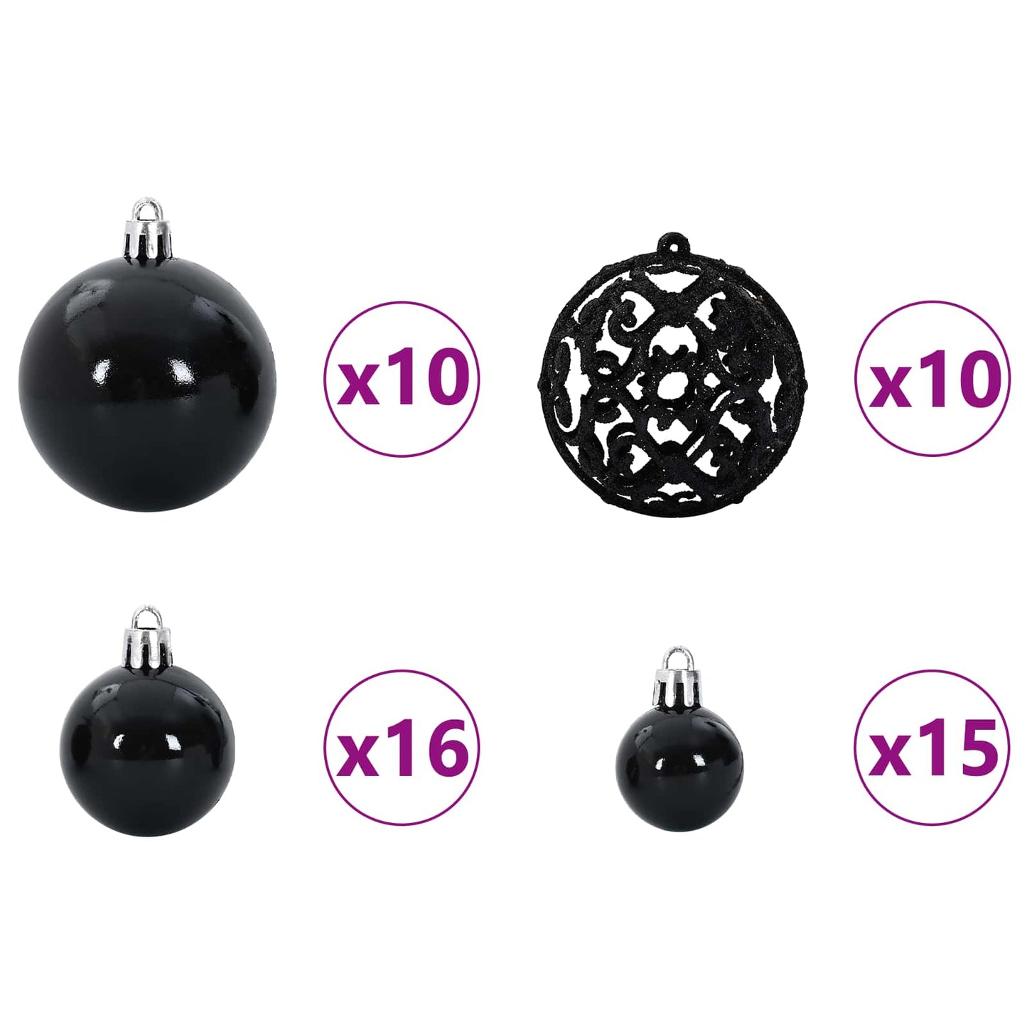 Kunstig juletre med 300 LED med stativ Hvit 210 cm PVC og stål