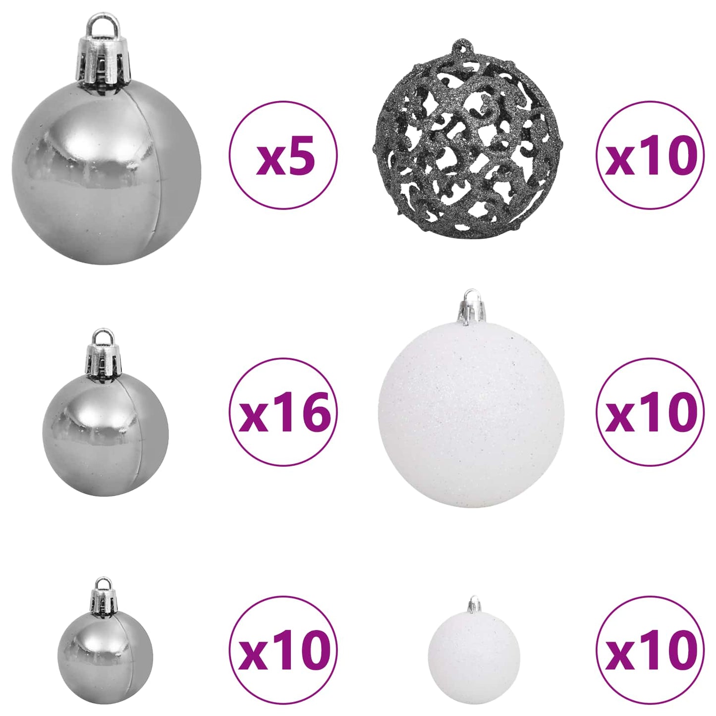 Kunstig juletre med 300 LED med stativ Hvit 240 cm PVC og stål