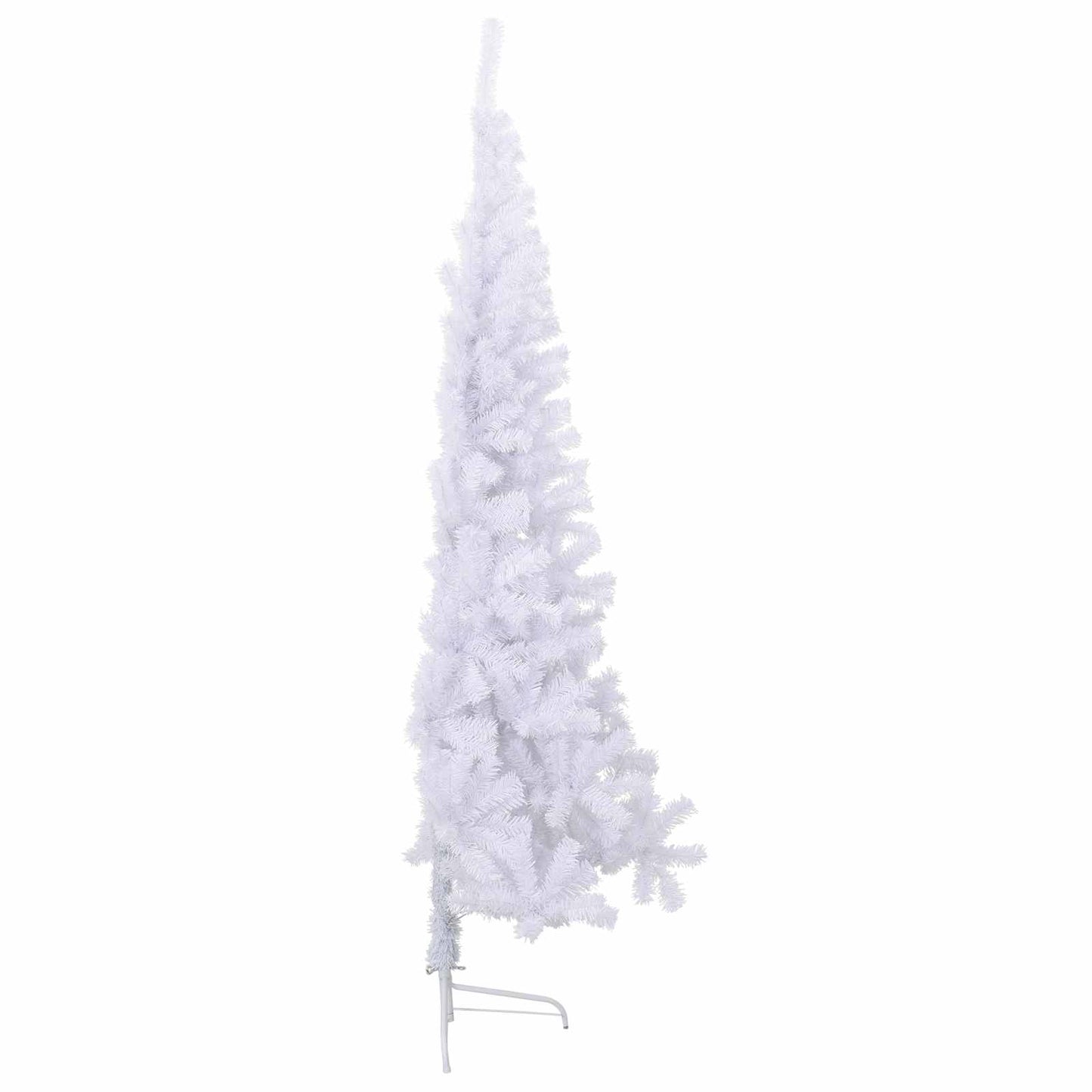 Kunstig juletre med 300 LED med stativ Hvit 240 cm PVC og stål