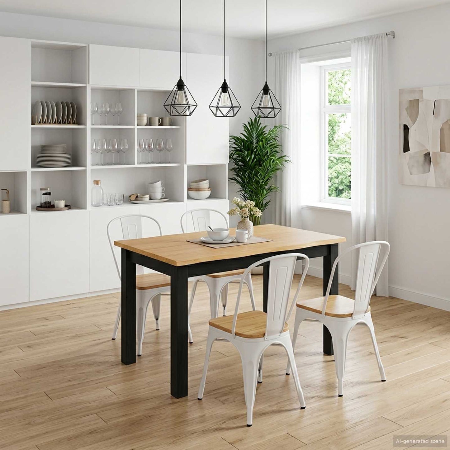 Spisebord EKAI Svart 112 x 70 x 76,5 cm Heltre furu